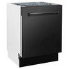 ZLINE 5-Piece Appliance Package - 30-Inch Dual Fuel Range, Refrigerator, Convertible Wall Mount Hood, Microwave Oven, and 3-Rack Dishwasher in Black Stainless Steel