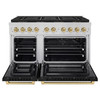 ZLINE Autograph Edition 48-Inch 6.7 cu. ft. Paramount Gas Range with 8 Burner DuoPro™ Cooktop and Dual Ovens with Black Matte Doors and Champagne Bronze Accents (PSGRZ-BLM-48-CB)