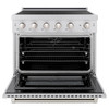 ZLINE 36-Inch, 5.2 Cu. Ft. Paramount Induction Range with 5 Element Cooktop and Electric Convection Oven in Satin Stainless Steel (SINRS-36)