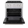 ZLINE 30-Inch 4.2 cu. ft. Paramount Dual Fuel Range with 4 Burner DuoPro™ Cooktop and Electric Convection Oven in Satin Stainless Steel with Black Matte Door (PSDRS-BLM-30)