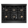 ZLINE Autograph 36-Inch 5.2 Cu. Ft. Paramount Dual Fuel Range with 6 Burner DuoPro Cooktop in Black Satin and Champagne Accents (PSDRBSZ-36-CB)