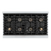 ZLINE Autograph Edition 48-Inch 6.7 cu. ft. Paramount Gas Range with 8 Burner DuoPro™ Cooktop and Dual Ovens in Stainless Steel and Champagne Bronze Accents (PSGRZ-48-CB)