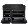 ZLINE 48-Inch 6.7 cu. ft. Paramount Gas Range with 8 Burner DuoPro™ Cooktop and Dual Ovens in Black Stainless Steel (PSGRB-48)