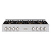 ZLINE 48-Inch Classic Gas Rangetop with 8 Burner DuoPro™ Cooktop in Stainless Steel (PCRT48)