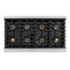 ZLINE Autograph Edition 48-Inch 6.7 cu. ft. Paramount Gas Range with 8 Burner DuoPro™ Cooktop and Dual Ovens in Satin Stainless Steel and Polished Gold Accents (PSGRSZ-48-G)