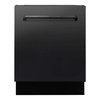 ZLINE 5-Piece Appliance Package - 48-Inch Gas Range, Refrigerator, Convertible Wall Mount Hood, Microwave Drawer, and 3-Rack Dishwasher in Black Stainless Steel (5KPR-SGRBRH48-MWDWV)