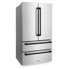 ZLINE Autograph Edition 4-Piece Appliance Package - 48-Inch Dual Fuel Range, Refrigerator, Wall Mounted Range Hood, & 24-Inch Tall Tub Dishwasher in Stainless Steel with Matte Black Trim (4KAPR-RARHDWM48-MB)