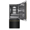 ZLINE Autograph 36-Inch Black Stainless Steel Built-In Refrigerator w/ Gray Interior & Bronze Helix Handles (GRBITZ-BS36-KCB)