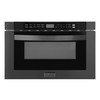ZLINE 5-Piece Appliance Package - 36-Inch Dual Fuel Range, Refrigerator with Water Dispenser, Convertible Wall Mount Hood, Microwave Drawer, and 3-Rack Dishwasher in Black Stainless Steel