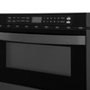 ZLINE 5-Piece Appliance Package - 36-Inch Dual Fuel Range, Refrigerator with Water Dispenser, Convertible Wall Mount Hood, Microwave Drawer, and 3-Rack Dishwasher in Black Stainless Steel