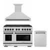 ZLINE 48-Inch Autograph Edition Kitchen Package with Satin Stainless Steel Gas Range, Wall Mount Range Hood and Dishwasher with Matte Black Accents (3AKPR-SGRSRHDWM48-MB)