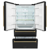 ZLINE Autograph 36-Inch Counter-Depth Refrigerator in Black Stainless Steel and Gold Helix Handles (RFMZ-36-BS-KG)