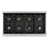 ZLINE 48-Inch 6.7 cu. ft. Paramount Dual Fuel Range with 8 Burner DuoPro™ Cooktop and Dual Ovens in Satin Stainless Steel with Black Matte Doors (PSDRS-BLM-48)