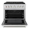 ZLINE 36-Inch 5.2 cu. ft. Paramount Dual Fuel Range with 6 Burner DuoPro™ Cooktop and Electric Convection Oven with White Matte Door (PSDR-WM-36)
