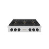 ZLINE Autograph Edition 36-Inch Paramount Gas Rangetop with 6 Burner DuoPro™ Cooktop in Satin Stainless Steel and Matte Black Accents (PSRTSZ-36-MB)