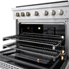ZLINE 36-Inch 5.2 cu. ft. Paramount Dual Fuel Range with 6 Burner DuoPro™ Cooktop and Electric Convection Oven in Stainless Steel (PSDR36)