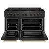 ZLINE Designer 48-Inch 6.7 Cu. Ft. Gas Range with 8 Burner DuoPro Cooktop in Black Satin with Matte Black and Champagne Accents (PSGRBSZ-48-MBCB)