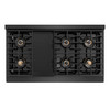 ZLINE Designer 48-Inch 6.7 Cu. Ft. Gas Range with 8 Burner DuoPro Cooktop in Black Satin with Matte Black and Champagne Accents (PSGRBSZ-48-MBCB)