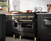 ZLINE Autograph Edition 4-Piece Appliance Package - 48-Inch Dual Fuel Range, Refrigerator, Wall Mounted Range Hood, & 24-Inch Tall Tub Dishwasher in Black Stainless Steel with Gold Trim (4AKPR-RABRHDWV48-G)