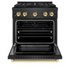 ZLINE Autograph 30-Inch 4.2 Cu. Ft. Paramount Dual Fuel Range with 4 Burner DuoPro Cooktop in Black Satin and Gold Accents (PSDRBSZ-30-G)