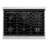 ZLINE Autograph 36-Inch Paramount Gas Range in Stainless Steel with Polished Nickel Helix Handle (SGRZ-36-KPN)