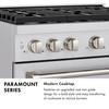 ZLINE 48-Inch 6.7 cu. ft. Paramount Dual Fuel Range with 8 Burner DuoPro™ Cooktop and Dual Ovens in Satin Stainless Steel with White Matte Doors (PSDRS-WM-48)