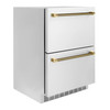 ZLINE Autograph 24-Inch Touchstone Refrigerator Drawer with Steel Doors & Gold Helix Handles (RDSOZ-ST-24-KG)
