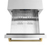 ZLINE Autograph 24-Inch Touchstone Refrigerator Drawer with Steel Doors & Gold Helix Handles (RDSOZ-ST-24-KG)