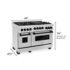 ZLINE Autograph Edition 4-Piece Appliance Package - 48-Inch Gas Range, Refrigerator, Wall Mounted Range Hood, & 24-Inch Tall Tub Dishwasher in Stainless Steel with Matte Black Trim (4AKPR-SGRRHDWM48-MB)