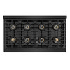 ZLINE Autograph Edition 48-Inch Paramount Gas Rangetop with 8 Burner DuoPro™ Cooktop in Black Stainless Steel and Polished Gold Accents (PSRTBZ-48-G)