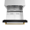 ZLINE Autograph 24-Inch Touchstone Refrigerator Drawer with Black Stainless Steel Doors & Gold Helix Handles (RDSOZ-BS-24-KG)