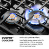ZLINE Autograph Edition 48-Inch 6.7 cu. ft. Paramount Gas Range with 8 Burner DuoPro™ Cooktop and Dual Ovens with White Matte Doors and Champagne Bronze Accents (PSGRZ-WM-48-CB)