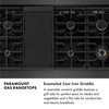 ZLINE Autograph 48-Inch Paramount Gas Rangetop with 8 Burners and Porcelain Cooktop in Black Satin with Gold Accents (SRTBSZ-48-G)