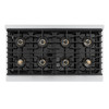 ZLINE 48-Inch 6.7 cu. ft. Paramount Dual Fuel Range with 8 Burner DuoPro™ Cooktop and Dual Ovens with White Matte Doors (PSDR-WM-48)