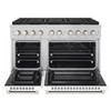 ZLINE 48-Inch 6.7 cu. ft. Paramount Dual Fuel Range with 8 Burner DuoPro™ Cooktop and Dual Ovens with White Matte Doors (PSDR-WM-48)