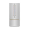 ZLINE Autograph 36-Inch French Door Built-In Refrigerator w/ Gray Interior and Bronze Helix Handles (GRBIVZ-30436KCB)