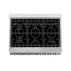 ZLINE 4-Piece Appliance Package - 36-Inch Dual Fuel Range, Refrigerator, Convertible Wall Mount Hood, and Microwave Drawer in Stainless Steel (4KPR-RARH36-MW)