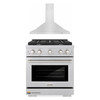 ZLINE 2-Piece Appliance Package - 30-inch Gas Range in Stainless Steel with Satin Stainless Steel Door & Convertible Wall Mount Hood (2KP-SGRSNRH30)