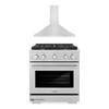 ZLINE 2-Piece Appliance Package - 36-inch Gas Range in Stainless Steel with Satin Stainless Steel Door & Convertible Wall Mount Hood (2KP-SGRSNRH36)