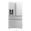 ZLINE 4-Piece Appliance Package - 36-Inch Dual Fuel Range, Refrigerator with Water Dispenser, Convertible Wall Mount Hood, and Microwave Drawer in Stainless Steel (4KPRW-RARH36-MWD)