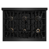 ZLINE 3-Piece Appliance Package - 36-Inch Dual Fuel Range, Refrigerator, and Dishwasher in Black Stainless Steel with Gold Accents