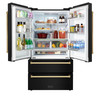 ZLINE 3-Piece Appliance Package - 36-Inch Dual Fuel Range, Refrigerator, and Dishwasher in Black Stainless Steel with Gold Accents