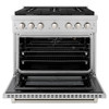 ZLINE 3-Piece Appliance Package - 36-inch Gas Range, Tall Tub Dishwasher & Premium Hood in Stainless Steel (3KP-SGRRH36-DWV)