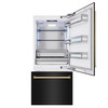 ZLINE Autograph Edition 36-Inch 19.8 cu. ft. Built-In Bottom Freezer Refrigerator with Water Dispenser and Ice Maker in Black Stainless Steel and Polished Gold Accents (RBITZ-BS-36-G)