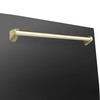 ZLINE 4-Piece Appliance Package - 48-Inch Dual Fuel Range, Hood, Refrigerator, and Dishwasher in Black Stainless Steel with Gold Accents