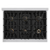ZLINE 3-Piece Appliance Package - 36-Inch Dual Fuel Range, Refrigerator, and Dishwasher in Stainless Steel with Champagne Bronze Accents