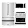 ZLINE 3-Piece Appliance Package - 30-Inch Gas Range, Refrigerator, & Over-the-Range Microwave/Vent Hood Combo (3KPR-SGROTRH30)