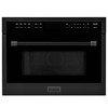 ZLINE 3-Piece Appliance Package - 30-Inch Dual Fuel Range with Brass Burners, 24-Inch Microwave Oven & Convertible Wall Mount Hood in Black Stainless Steel (3KP-RABRHMWO-30)