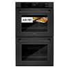 ZLINE 3-Piece Appliance Package - 30-Inch Rangetop, Over-the-Range Microwave Oven, and  Double Wall Oven in Black Stainless Steel (3KP-RTBOTRH30-AWD)