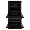 ZLINE 3-Piece Appliance Package - 30-Inch Rangetop, Over-the-Range Microwave Oven, and  Double Wall Oven in Black Stainless Steel (3KP-RTBOTRH30-AWD)